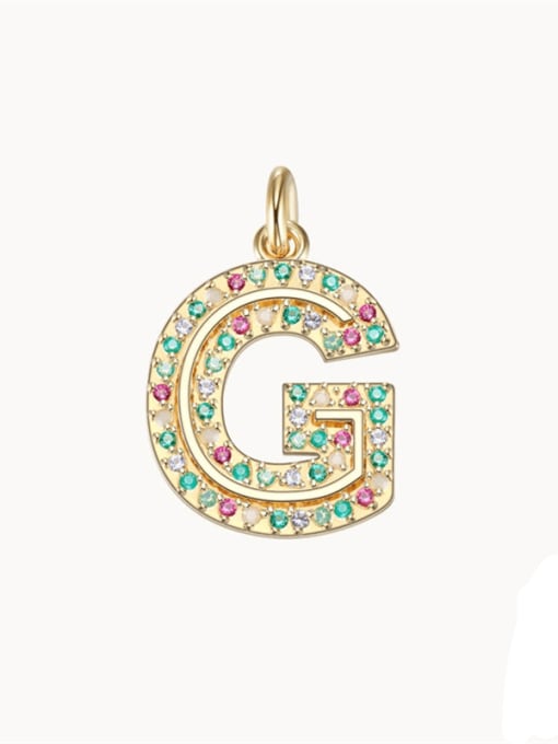 Gold Pendant G 925 Sterling Silver Cubic Zirconia Dainty Letter Pendant