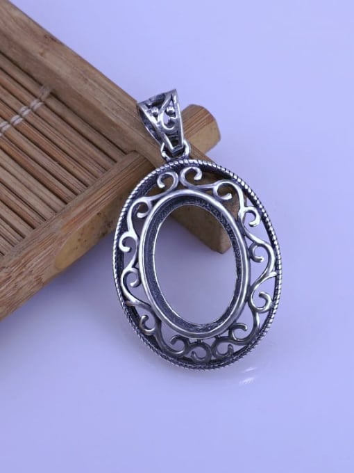 Supply 925 Sterling Silver Oval Pendant Setting Stone size: 12*17mm 1