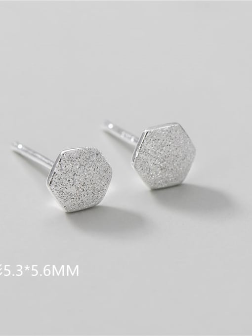 Hexagon 5.3*5.6mm 925 Sterling Silver Geometric Minimalist Stud Earring