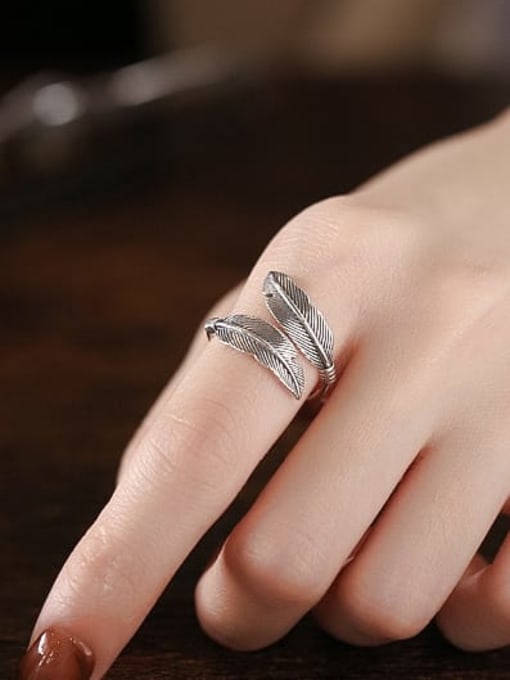 TAIS 925 Sterling Silver Leaf Vintage Ring 2