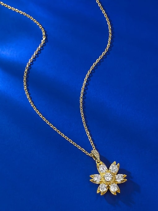 M&J 925 Sterling Silver Cubic Zirconia Daisy Flower Dainty Necklace 0