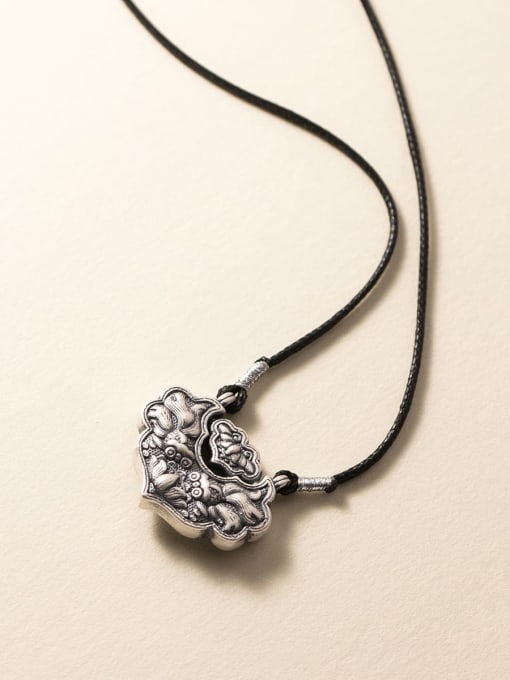 FAN 925 Sterling Silver Weave Vintage Necklace 2