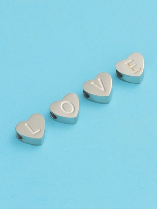 MEN PO Titanium Steel Heart Letter Minimalist Necklace 2
