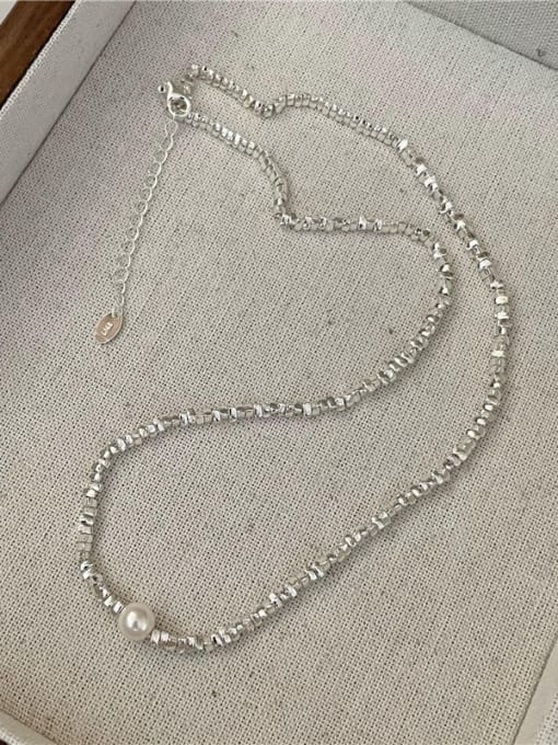 ARTTI 925 Sterling Silver Freshwater Pearl Geometric Vintage Necklace 0