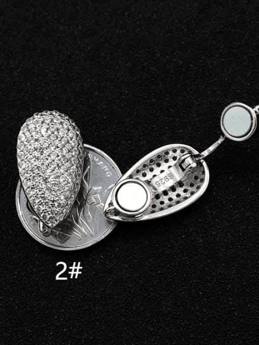 CYS 925 Sterling Silver Water Drop Flower Magnetic Clasp 2
