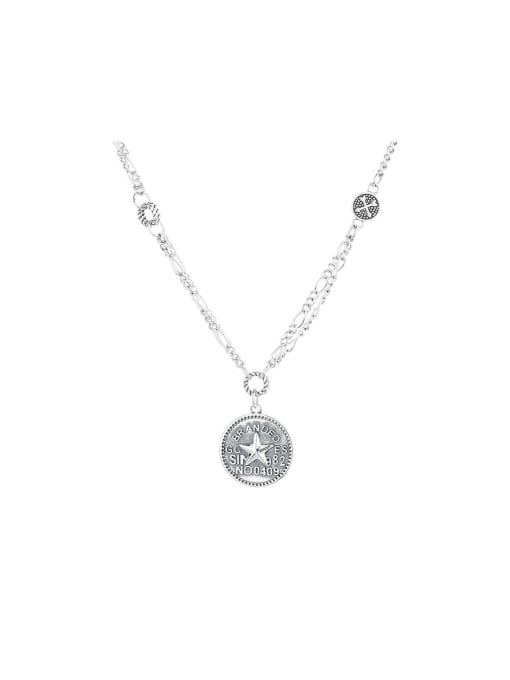 TAIS 925 Sterling Silver Round Vintage Necklace 0