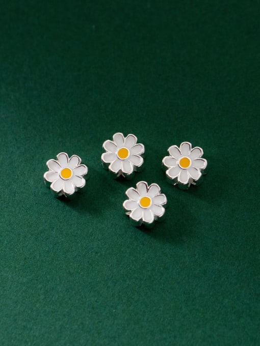 FAN S925 Silver Electroplating Epoxy 6mm Daisy Seiko Spacer Beads 1