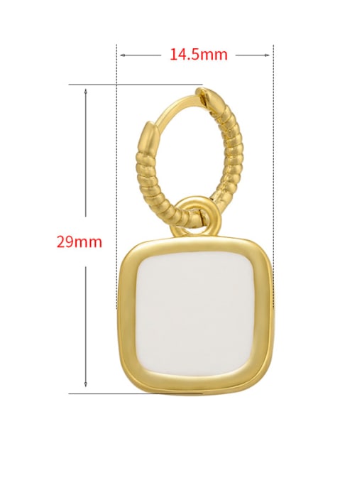 KOKO Brass Enamel Geometric Drop Earring by Pair 1