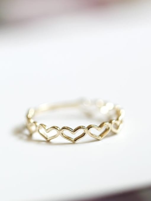 ZEMI 925 Sterling Silver Heart Dainty Band Ring 2