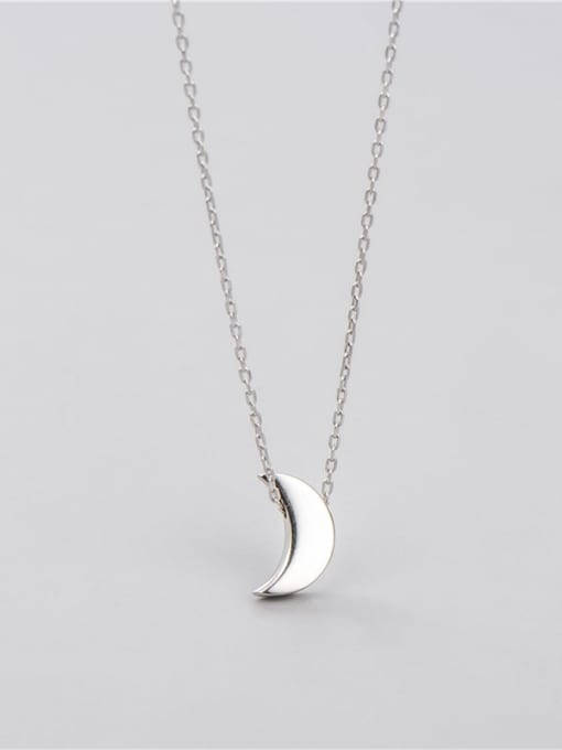 moon  9.8mm*3.9mm 925 Sterling Silver Geometric Minimalist Necklace