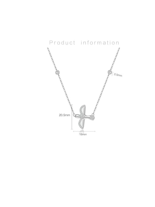 MZ- Silver 925 Sterling Silver Cubic Zirconia Bird Dainty Link Necklace 3