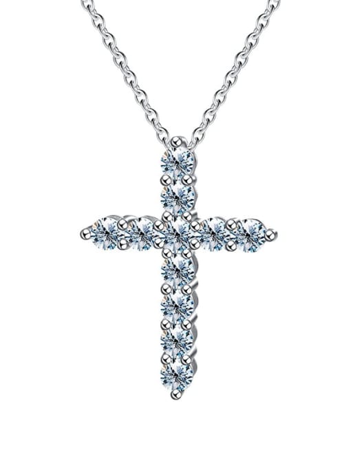 LOLUS 925 Sterling Silver Moissanite Cross Dainty Regligious Necklace 1