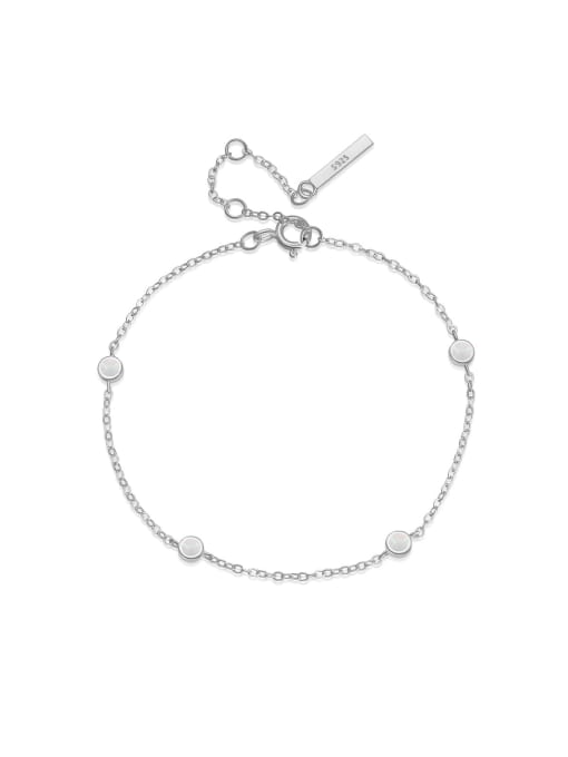 platinum 925 Sterling Silver Cubic Zirconia Geometric Dainty Adjustable Bracelet