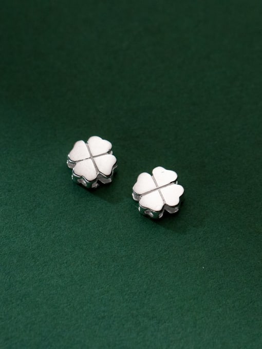 FAN S925 silver Seiko electroplating four-leaf flower spacer beads 2