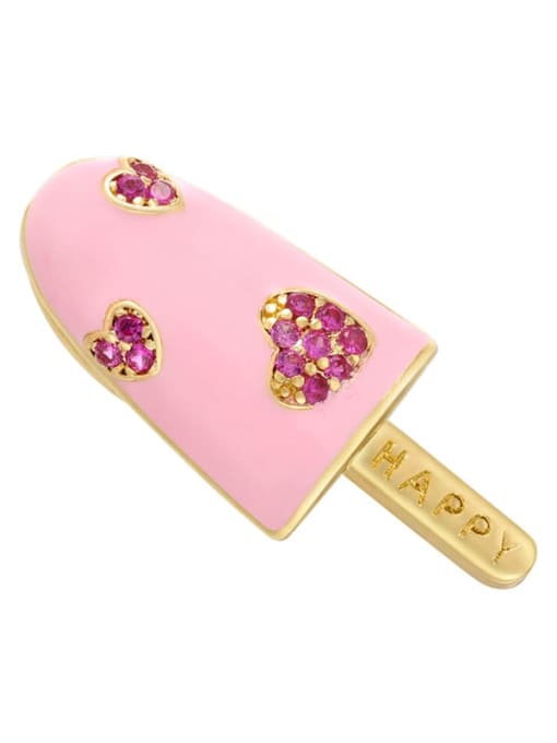 Pink Micro-inlaid popsicle color drip oil ice cream ice cream love pendant