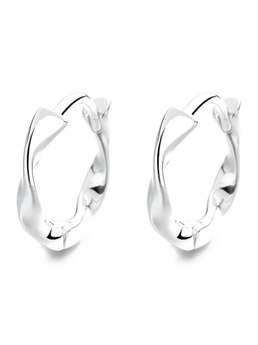 249HR2.5g 925 Sterling Silver Geometric Trend Hoop Earring