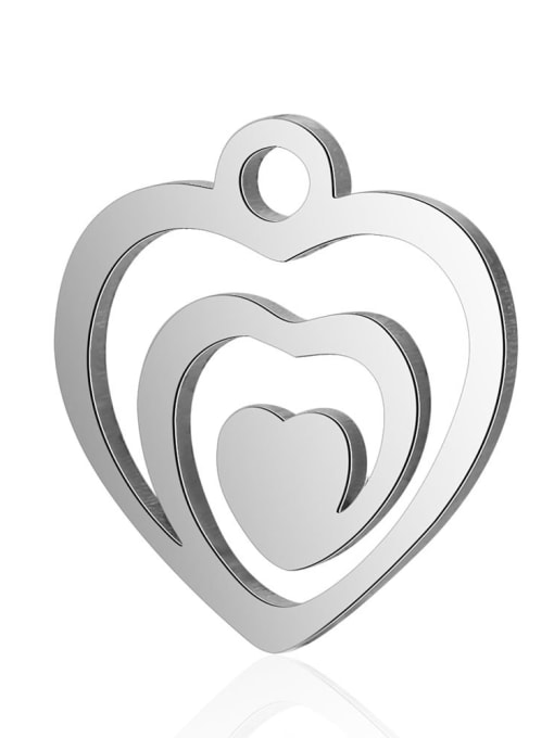 FTime Stainless steel Heart Charm Height : 12.8 mm , Width: 13.8 mm