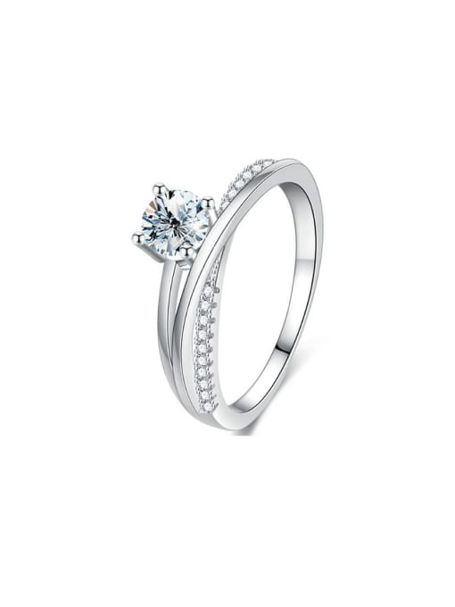 1 carat (Mosan diamond) 925 Sterling Silver Moissanite Geometric Dainty Band Ring