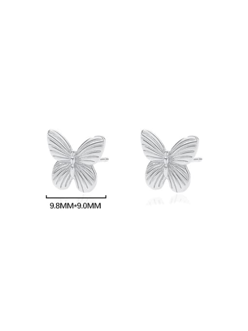YUANFAN 925 Sterling Silver Butterfly Minimalist Stud Earring 0