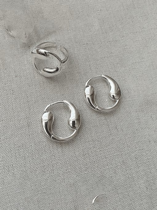 ARTTI 925 Sterling Silver Geometric Vintage Huggie Earring 0