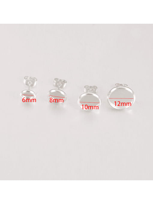 MEN PO Water-plated silver stainless steel earring accessories inner diameter 6/8/10/12mm earring base 3