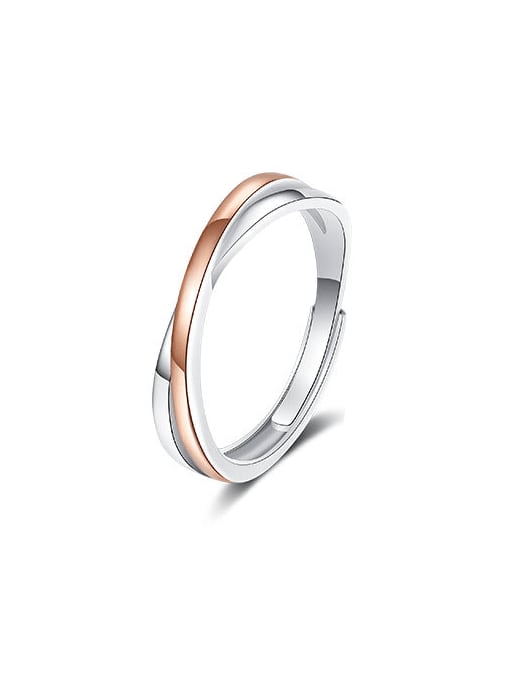 Men  925 Sterling Silver Cross Minimalist Couple Ring