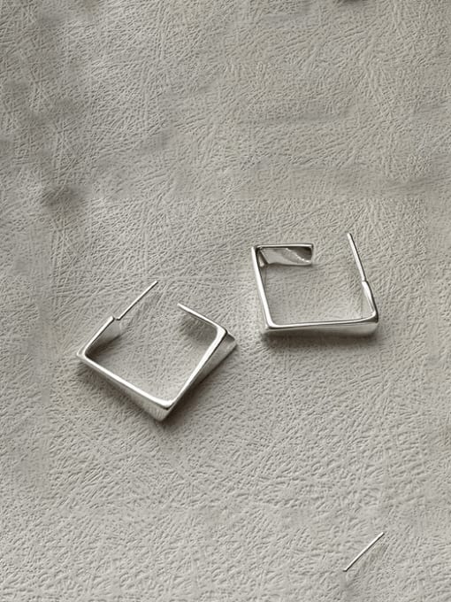 2ES13 Silver 925 Sterling Silver Geometric Minimalist Stud Earring
