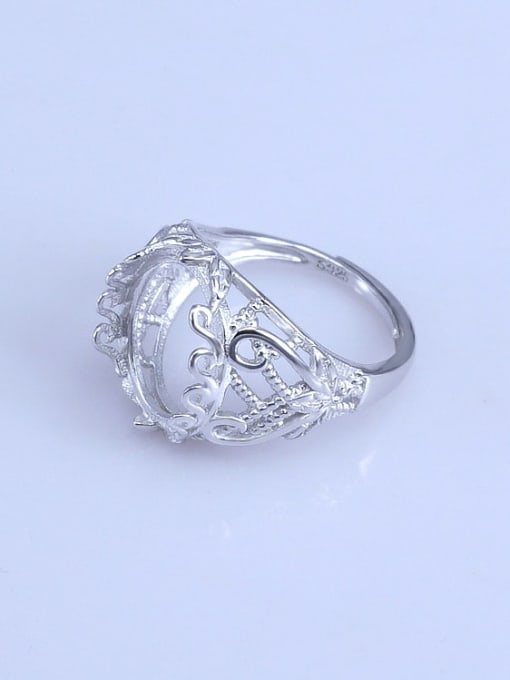 Supply 925 Sterling Silver 18K White Gold Plated Geometric Ring Setting Stone size: 8*10 10*14 10*15 12*15 13*18MM 1