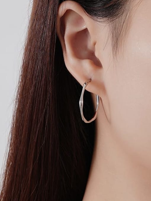 YUANFAN 925 Sterling Silver Geometric Minimalist Stud Earring 2