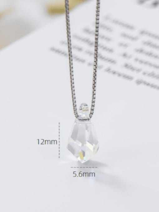 Water drop sugar 925 Sterling Silver austrian Crystal Multi Color Geometric Minimalist Necklace