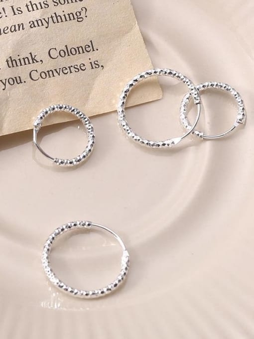 STL-Silver Jewelry 925 Sterling Silver Geometric Minimalist Hoop Earring 2