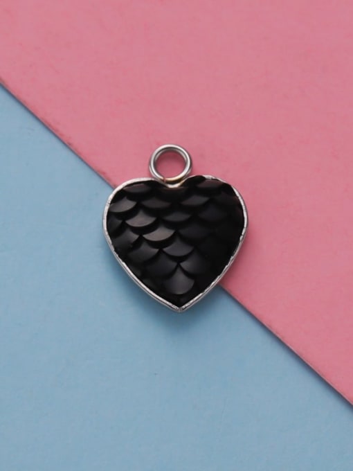 10 Stainless Steel Heart Accessories Heart Shaped Fish Scale Pendant