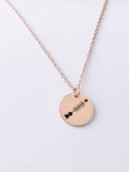 Rose Gold 42 Stainless steel Round Minimalist Necklace