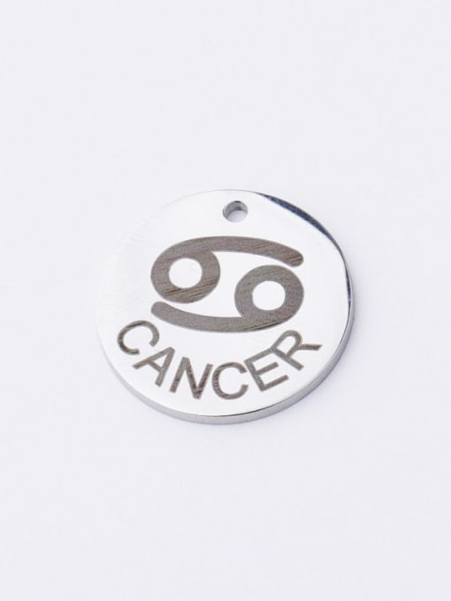 Cancer Stainless steel Laser Lettering 12 constellations Single hole DIY jewelry accessories