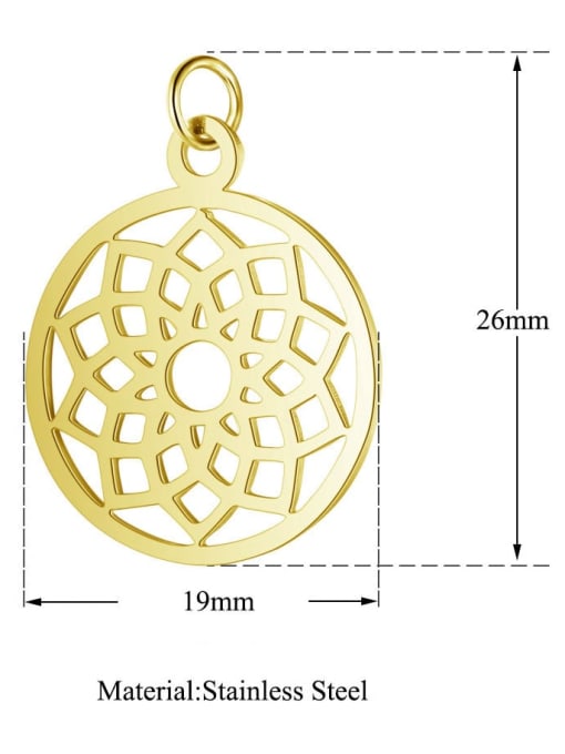 FTime Stainless steel Round Flower Charm Height : 19 mm , Width: 26 mm 0