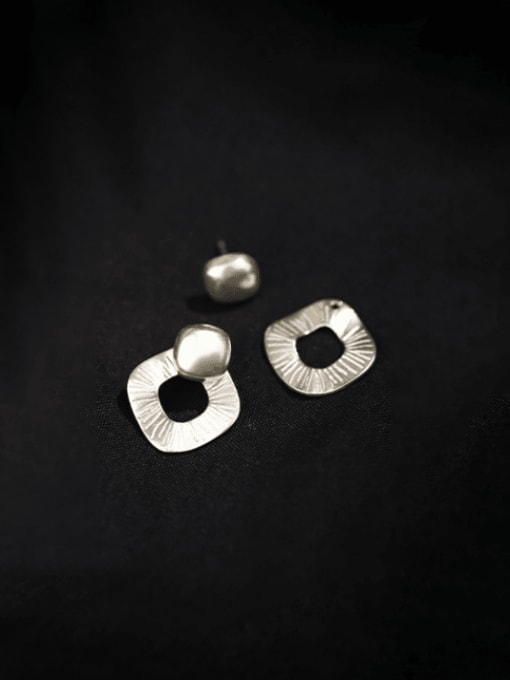 YUANFAN 925 Sterling Silver Geometric Minimalist Drop Earring 2