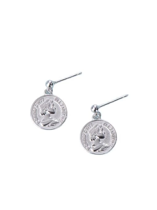 ARTTI 925 Sterling Silver profile picture coin Coin Vintage Drop Earring 3