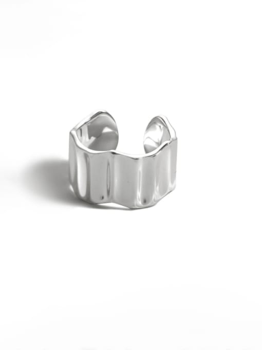 STL-Silver Jewelry 925 Sterling Silver Geometric Minimalist Band Ring 0