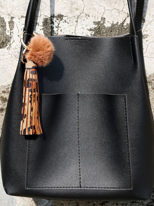 JMI Alloy Leather Tassel Trend Hand-Woven Bag Pendant 1