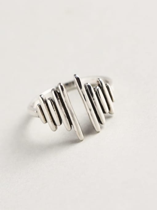 ACEE 925 Sterling Silver Geometric Trend Band Ring 0
