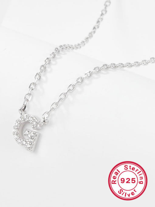 G Letter 925 Sterling Silver Letter Initials Necklace