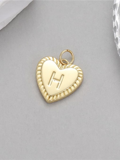 H 10519 Brass Minimalist Heart DIY Pendant