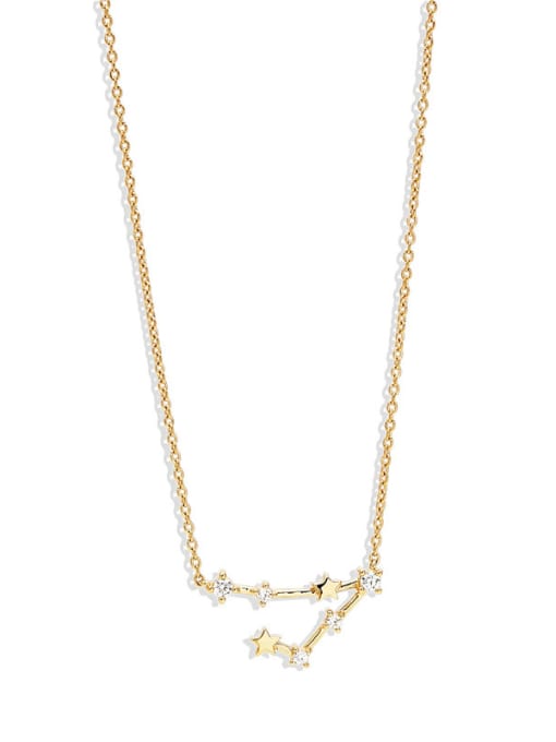 Gold Pisces 925 Sterling Silver Cubic Zirconia Constellation Dainty Necklace