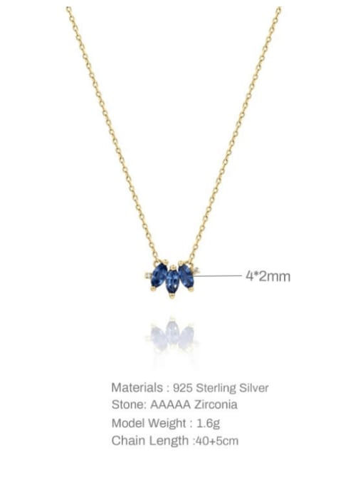 YUANFAN 925 Sterling Silver Cubic Zirconia Geometric Dainty Necklace 2