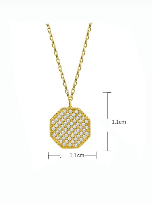 A&T Jewelry 925 Sterling Silver Cubic Zirconia Geometric Minimalist Necklace 4