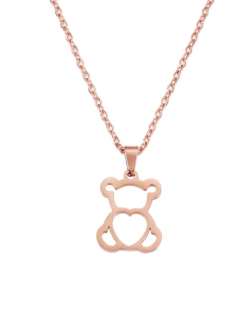 rose gold Stainless steel Panda Minimalist Necklace
