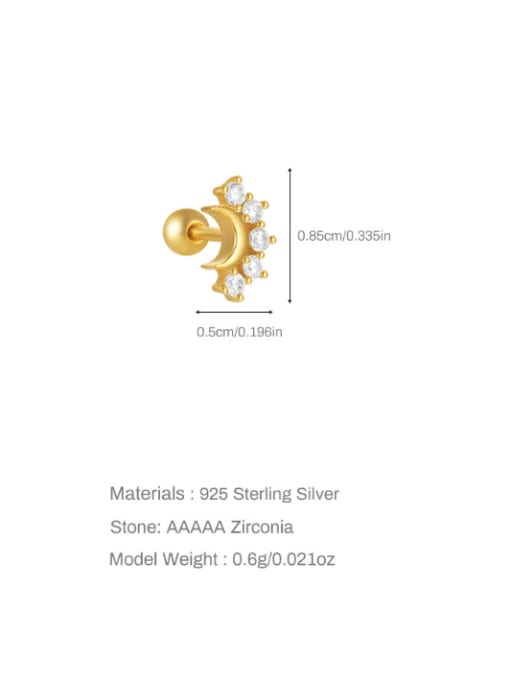 Single Gold 4 925 Sterling Silver Cubic Zirconia Bowknot Dainty Single Earring