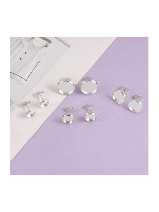 MEN PO Water-plated silver stainless steel earring accessories inner diameter 6/8/10/12mm earring base 1