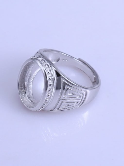 Supply 925 Sterling Silver 18K White Gold Plated Geometric Ring Setting Stone size: 11*15mm 2