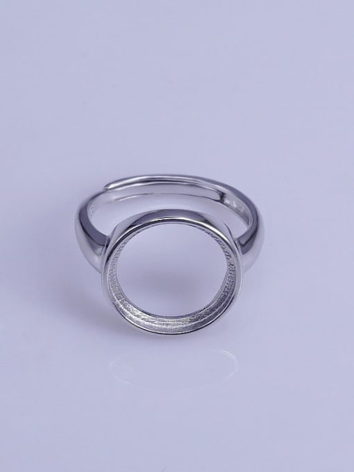 Supply 925 Sterling Silver 18K White Gold Plated Round Ring Setting Stone size: 13*13mm 0